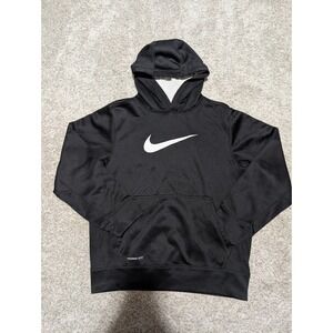 Nike Therma Fit Hoodie‎ Black Pullover Long Sleeve Kids Size L